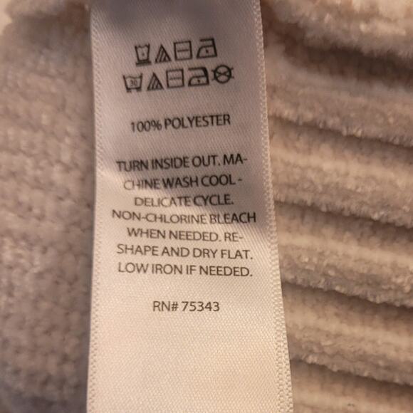 CHRISTIAN SIRIANO Womens Ivory Chenille Mock Neck Sweater L Fair Isle Cozy Luxe - Picture 6 of 7